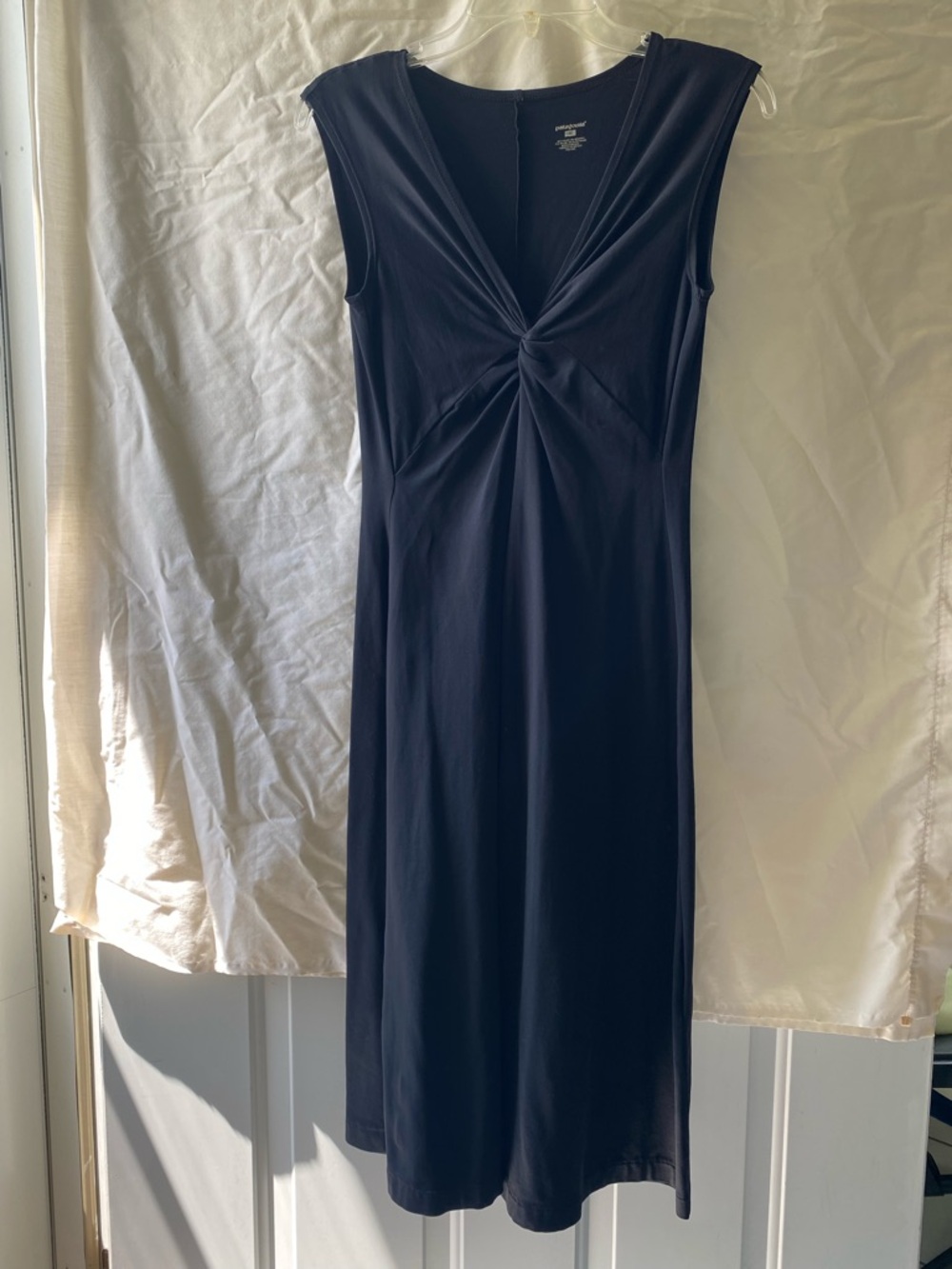 Patagonia Black Twist-Front Midi Dress, spandex - size medium